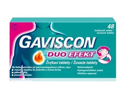 GAVISCON DUO EFEKT žuvacie tablety tbl mnd (blis.PVC/PE/PVDC/Al) 1x48 ks