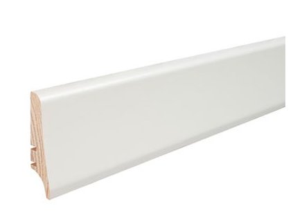 Biela PW58 - drevená soklová lišta dĺžka 2,2 m, výška 58mm  Drevená obvodová lišta Barlinek