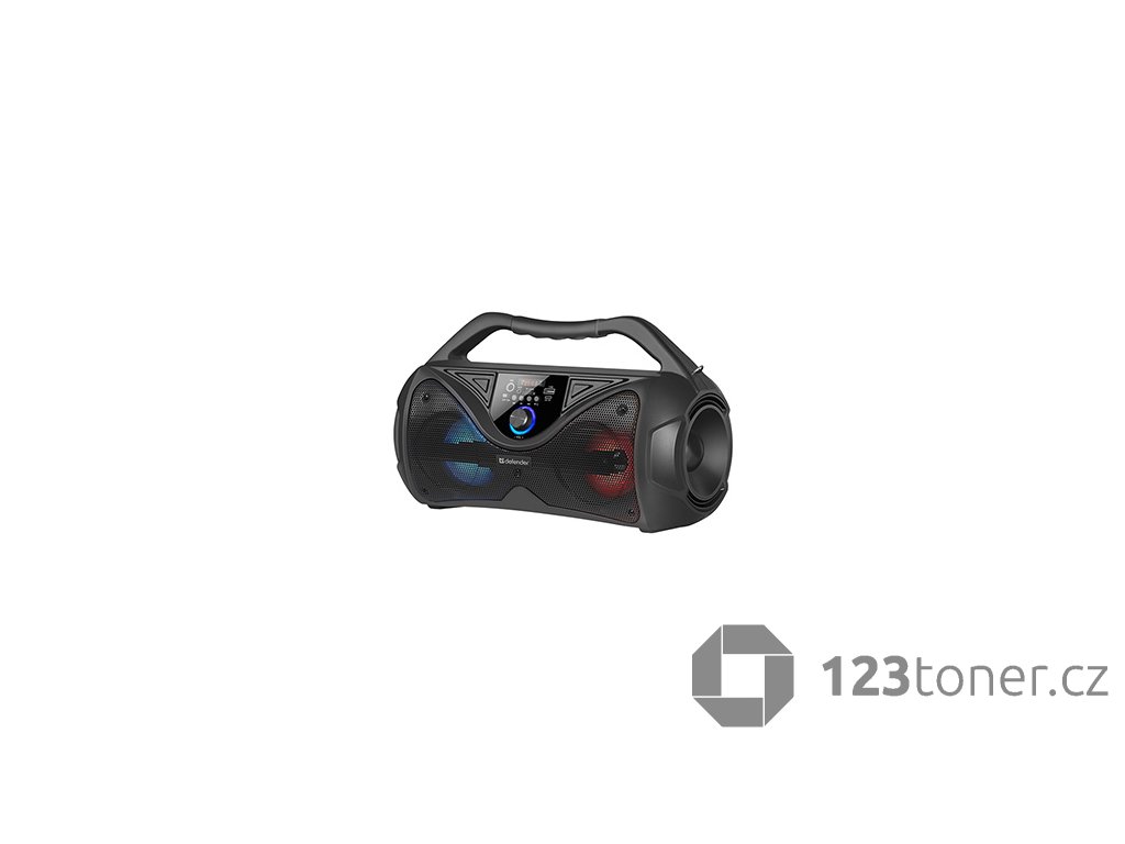 Defender reproduktor G108, Li-Ion, 2.0, 20W, černý, regulace hlasitosti, LED podsvícení, BT 5.0, LED displej, dálkové ovlád, 60Hz~