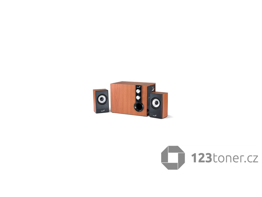 Genius reproduktory SW-HF 2.1 1205 v2, 2.1, 36W, hnědo-černé, ovládání hlasitosti, dřevěné, Subwoofer