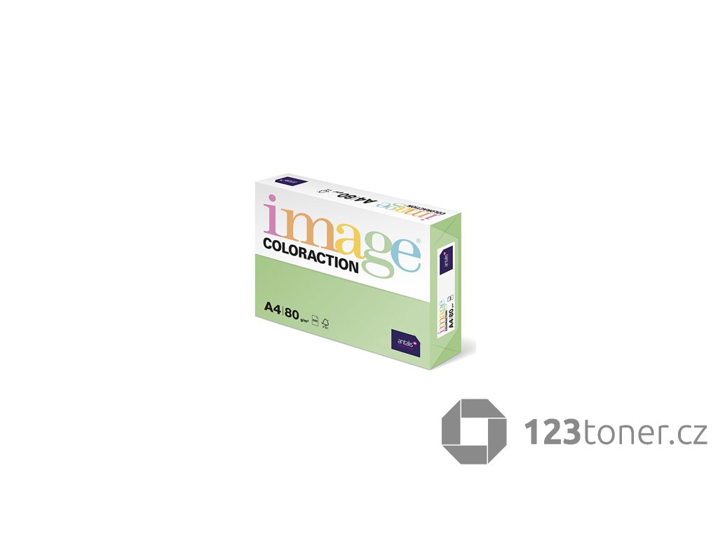 Xerografický papír Coloraction, Forest, A4, 80 g/m2, pastelově zelený, 500 listů, vhodný pro inkoustový tisk