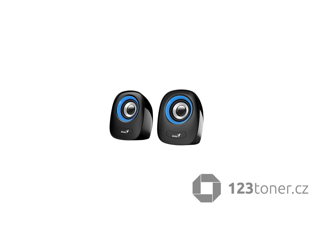 367890 genius reproduktory sp q160 2 0 6w cernomodre regulace hlasitosti stolni 3 5 mm jack usb 150hz 20khz