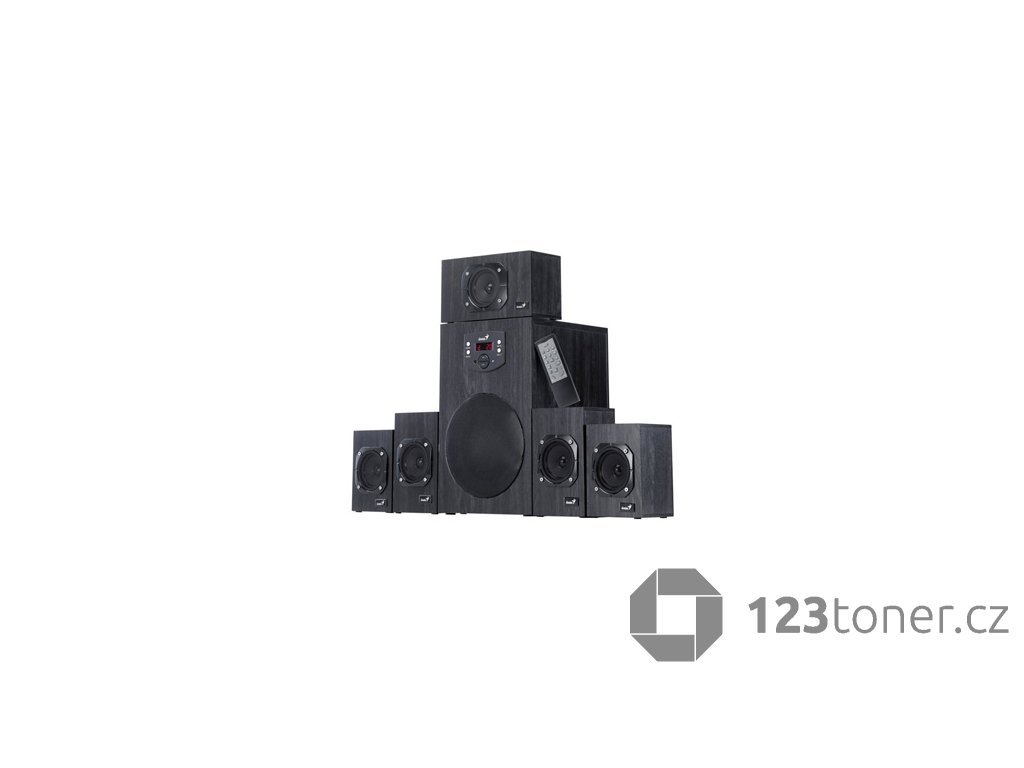 367680 genius reproduktory sw hf 5 1 4500 v2 5 1 125w cerne dalkove ovladani domaci kino 3 5 mm jack 40hz 20khz
