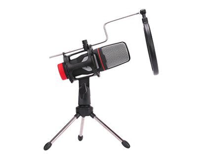 367935 marvo streamovaci mikrofon mic 02 bez regulace hlasitosti cerny s tripodem