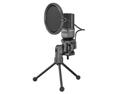 367938 marvo streamovaci mikrofon mic 03 bez regulace hlasitosti cerny s 270 deg otocnym tripodem