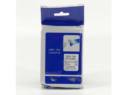 355299 master tape kompatibilni paska do tiskarny stitku pro brother pt s441 cerny tisk cerveny podklad nelaminovana 8m 18mm