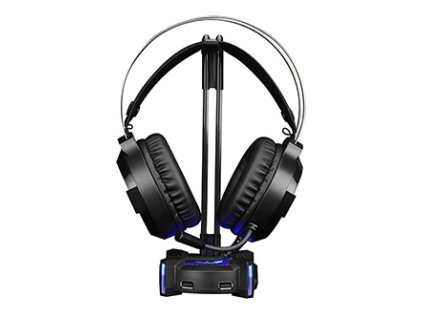 Podsvícený stojan na sluchátka HZ-04  4x USB 3.0 HUB  černý  Marvo