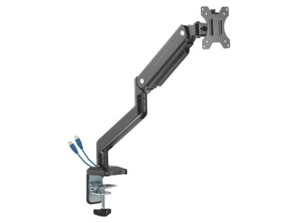 Polohovatelný držák ULTRADESK BRANCH Single pro monitor, 10KG, svorka a průchodka stolu, 17"-32", 75x75/100x100, černý