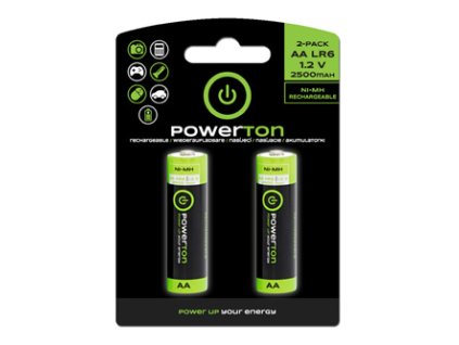 370611 nabijeci baterie aa hr6 1 2v 2500mah powerton blistr 2 pack