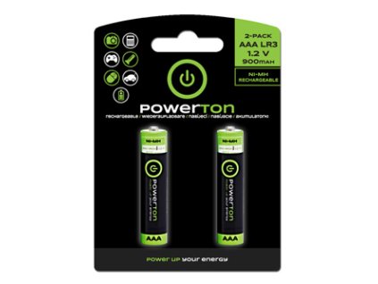 370602 nabijeci baterie aaa hr03 1 2v 900 mah powerton blistr 2 pack