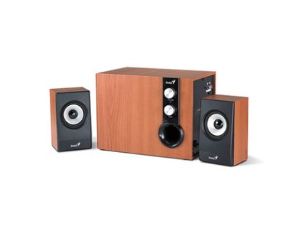 Genius reproduktory SW-HF 2.1 1205 v2, 2.1, 36W, hnědo-černé, ovládání hlasitosti, dřevěné, Subwoofer