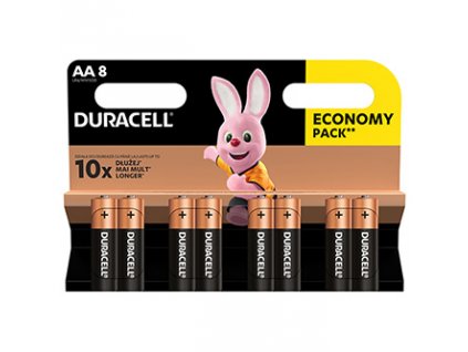 Baterie alkalická, AA, 1.5V, Duracell, blistr, 8-pack, 42303, Basic