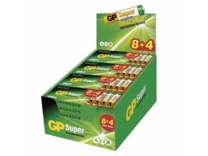 Baterie alkalická, AAA, 1.5V, GP, papírová krabička, 288-pack, Super