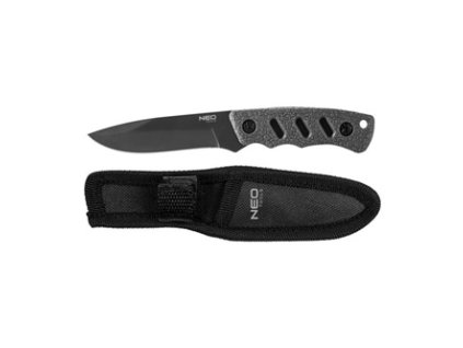 380394 neo tools full tang nuz nerezova ocel 165mm 94mm pogumovana rukojet nylonove pouzdro