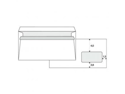 374823 obalka samolepici 110 x 220mm bila postovni s dl okenkem 1000ks