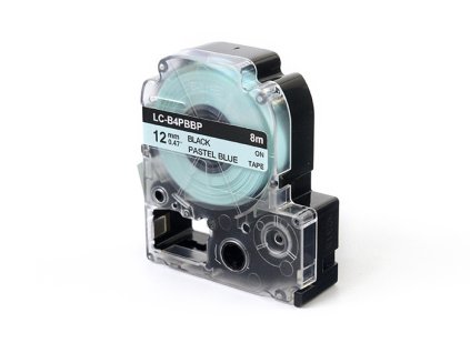 299727 paska jetworld black to pastelowo niebieskim nahradni paska epson 12 mm x 8 m lc b4pbbp lcb4pbbp
