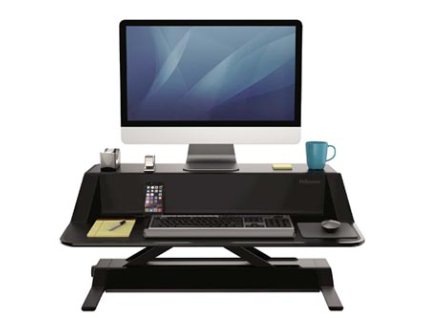 367197 pracovni stanice sit stand lotus cerna plast kov fellowes