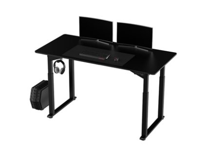 377859 pracovni stul elektricky nastavitelna vyska cerna deska 160x75 cm 74 116 cm uplift s xxl podlozkou pod mys ultradesk