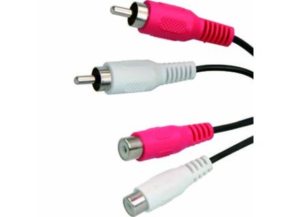 363135 prodluzovaci audio kabel 2x cinch samec 2x cinch samice 1 5m cerna