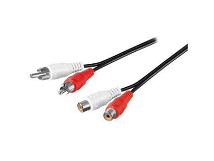 363165 prodluzovaci audio kabel 2x cinch samec 2x cinch samice 5m cerna
