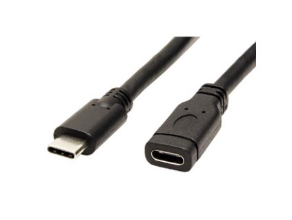 363831 prodluzovaci usb kabel 3 1 usb c samec usb c samice 1m cerny plastic bag