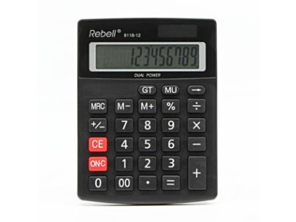 376680 rebell kalkulacka re 8118 12 bx cerna stolni dvanactimistna