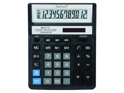 376695 rebell kalkulacka re bdc712bk bx cerna stolni dvanactimistna