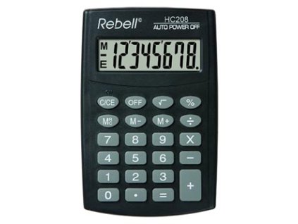 376290 rebell kalkulacka re hc208 bx cerna kapesni osmimistna