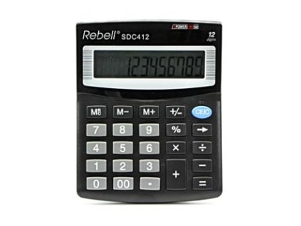 376722 rebell kalkulacka re sdc412 bx cerna stolni dvanactimistna