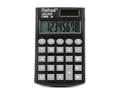 376311 rebell kalkulacka re shc208 bx cerna kapesni osmimistna