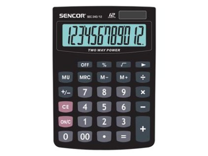 376797 sencor kalkulacka sec 340 12 cerna stolni dvanactimistna dualni napajeni