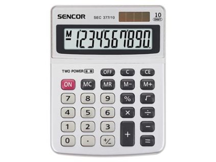 376806 sencor kalkulacka sec 377 10 seda stolni desetimistna dualni napajeni kovovy stitek pro vetsi odolnost