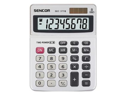 376809 sencor kalkulacka sec 377 8 seda stolni osmimistna dualni napajeni kovovy stitek pro vetsi odolnost