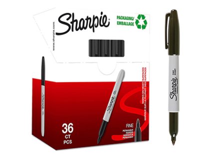 373830 sharpie popisovac fine cerny 36ks 0 9mm permanentni