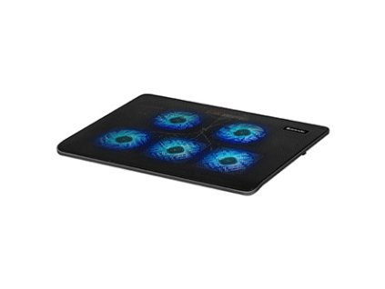 368142 stojan pod notebook ns 509 barevne podsviceny s vetrakem cerno modry defender s 2 portovym hubem