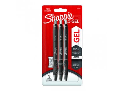 Sharpie, gelové pero S-Gel, černé, 3ks, 0.7mm