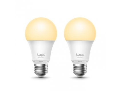 LED žárovka TP-LINK Tapo L510E, E27, 220-240V, 8.7W, 806lm, 2700k, teplá bílá, 15000h, stmívatelná chytrá Wi-Fi žárovka, 2 kusy v