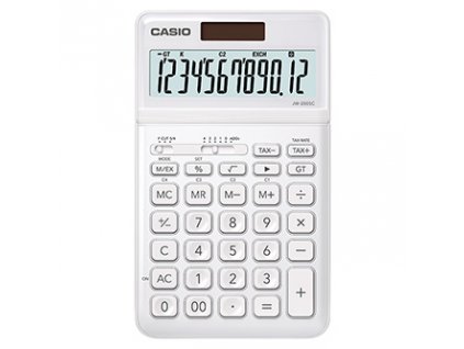 Casio Kalkulačka JW 200 SC WE, bílá, dvanáctimístná, duální napájení, sklápěcí displej