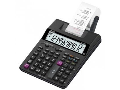 Casio Kalkulačka HR 150 RCE, černá, dvanáctimístná, s tiskem, duální napájení, dvoubarevný tisk