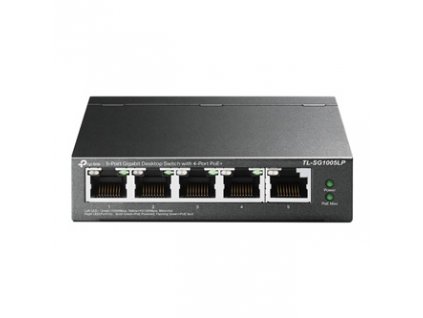 TP-LINK stolní switch TL-SG1005LP PoE(4- porty), 1000Mbps, auto MDI/MDIX