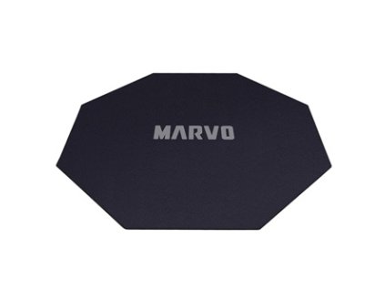 Herní, podložka pod křeslo, Marvo, GM02, 1100 x 1100 x 2 mm, černá, protiskluzová