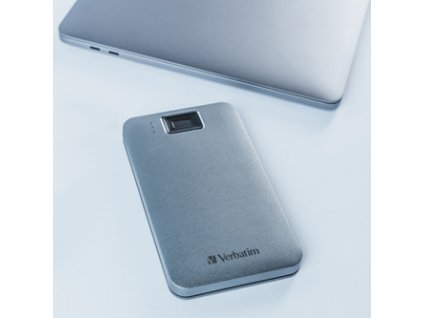 Verbatim externí pevný disk, Executive Fingerprint Secure HDD, 2.5", USB 3.0 (3.2 Gen 1), 2TB, 53653, šedý, šifrovaný s čtečkou ot