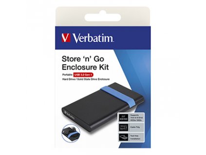 Sada krytů pro interní HDD/SSD, Verbatim, 2.5", Store,N,Go, USB 3.0 (3.2 Gen 1), 53106, černá
