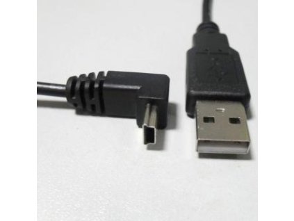 363930 usb kabel 2 0 usb a samec miniusb samec 1 8m lomeny 90 deg cerny