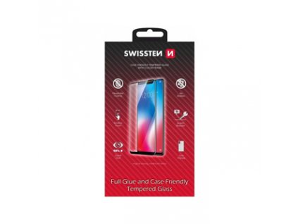 Ochranné temperované sklo Swissten, pro Apple iPhone 12 PRO MAX, černá, case friendly and color frame
