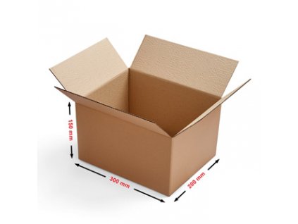 Kartonová krabice, hnědá, 300x200x150mm, 25 KS