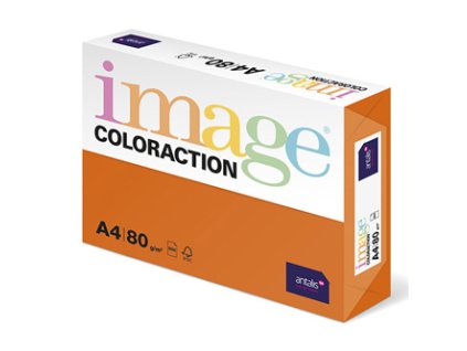 Xerografický papír Coloraction, Amsterdam, A4, 80 g/m2, cihlově oranžový, 500 listů, vhodný pro inkoustový tisk