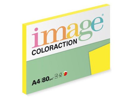 Xerografický papír Coloraction, Ibiza, A4, 80 g/m2, reflexní žlutý, 100 listů, vhodný pro inkoustový tisk