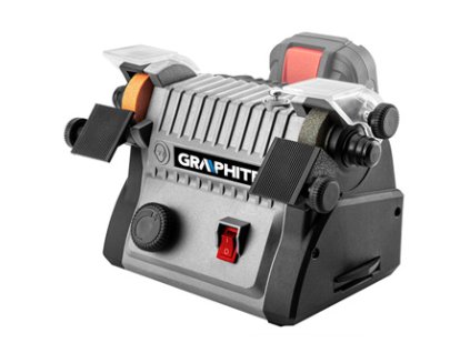 Stolní dvoukotoučová mini bruska 3v1 58G095, aku, 18V, 9000 ot./min, regulace otáček,, Graphite
