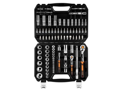 Sada nástrčných hlavic, 10-060, chrom-vanadiová ocel, kufřík, Neo Tools